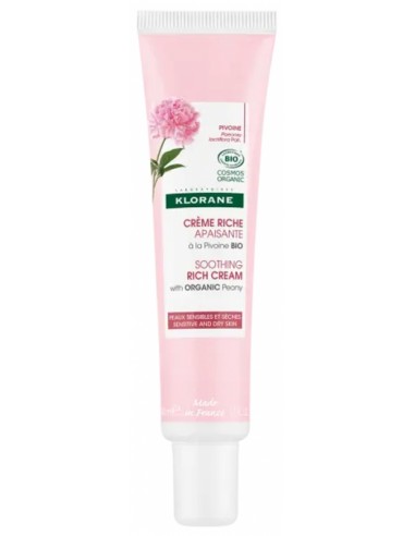 KLORANE CREMA RICA CALMANTE A LA PEONIA BIO 40 ML