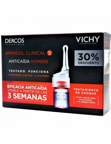 VICHY DERCOS AMINEXIL CLINICAL 5 HOMBRE 6 ML 21 MONODOSIS