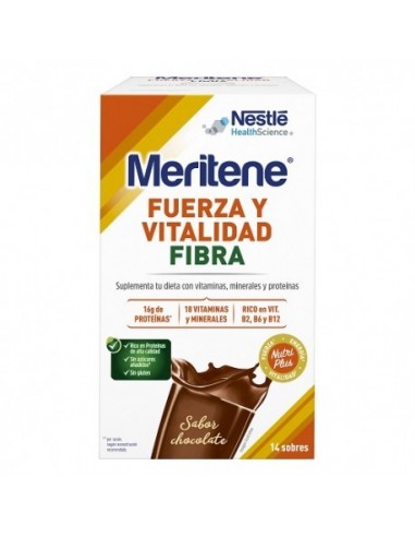 MERITENE FIBRA POLVO CHOCOLATE 14 SOBRES