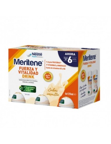 MERITENE FUERZA Y VITALIDAD DRINK PACK VAINILLA 6 U X 125 ML